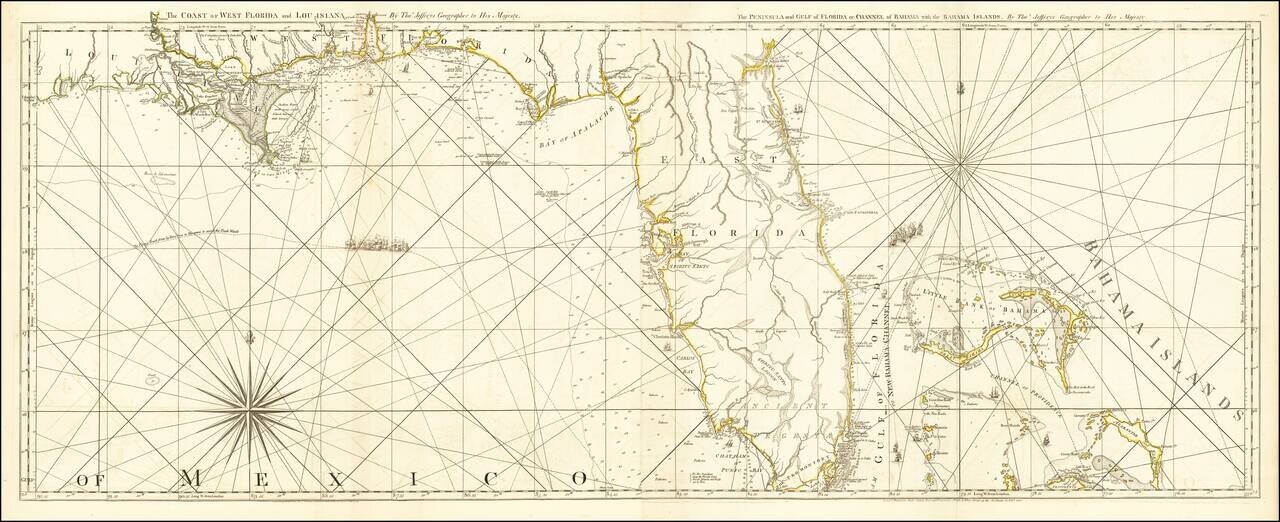 The Coast of West Florida and Louisiana . . .  [with] The Peninsula and Gulf of Florida or Channel of Bahama with the Bahama Islands . . .