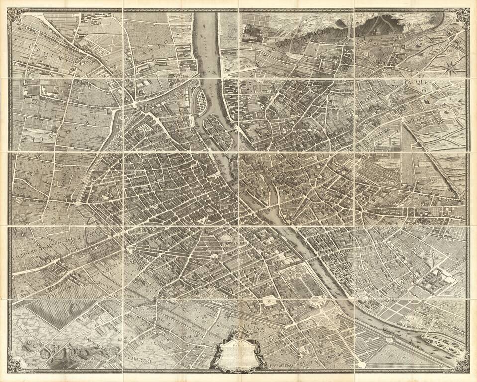 Plan de Paris commencé l'année 1734.