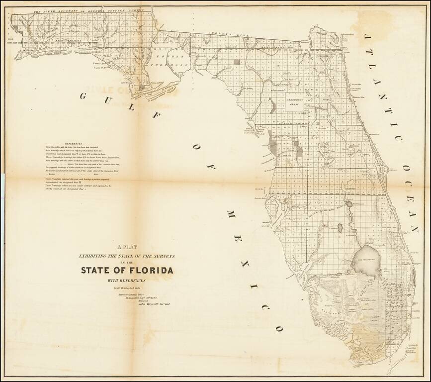 A Plat Exhibiting The State of the Surveys in the State of Florida . . . 1853