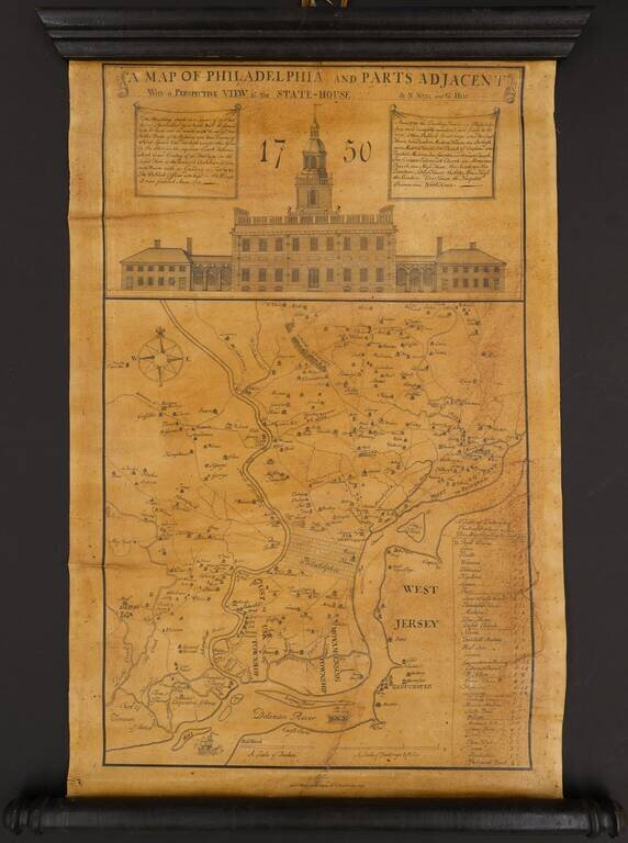 A Map of Philadelphia and Parts Adjacent With a Perspective View of the State-House