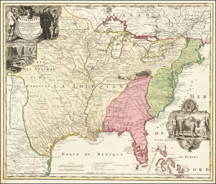 Amplissimae Regionis Mississipi Seu Provinciae Ludovicianae A R.P. Ludovico Hennepin Francisc Miss In America Septentrionali Anno 1687  . . .