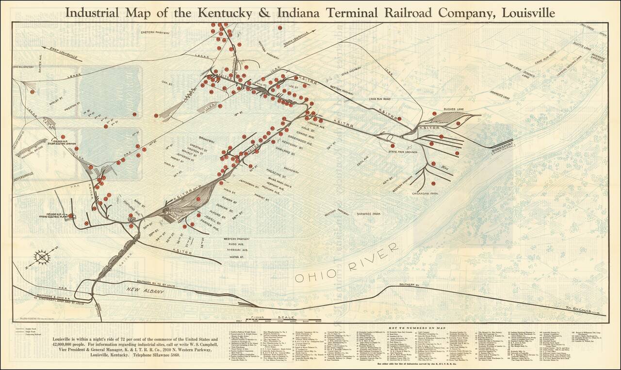 Industrial Map of the Kentucky & Indiana Terminal Railroad Company, Louisville