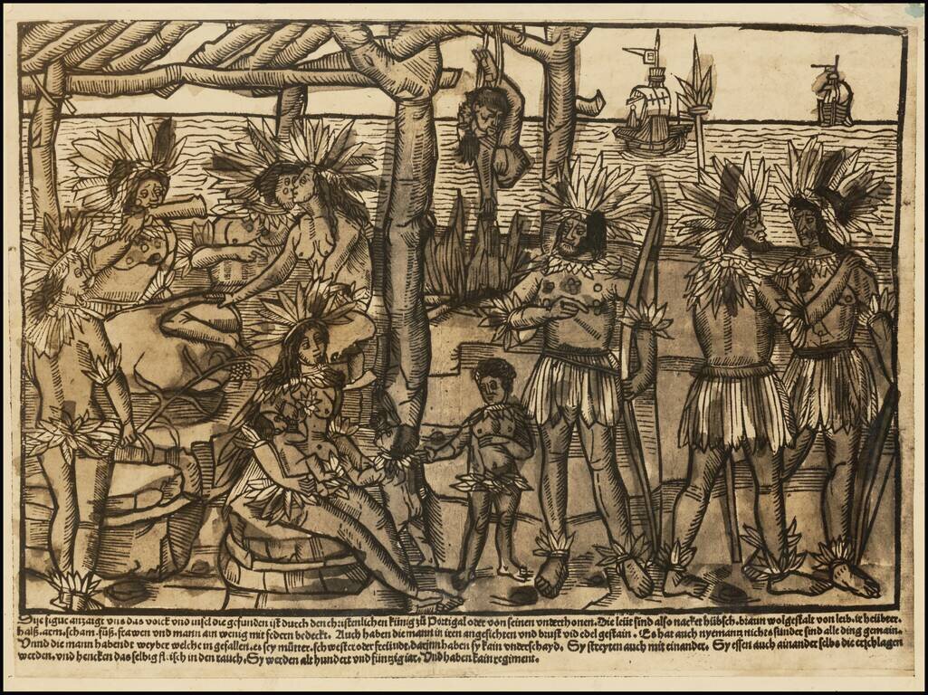 [Early Facsimile - First Image of Native Americans] Dise figur anzaigt uns das volck und insel die gefunden ist