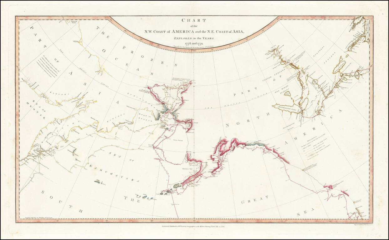 Chart of the N.W. Coast of America and the N.E. Coast of Asia Explored in the Years 1778 and 1779.  Prepared by Lieut. Heny. Roberts under the immediate Inspection of Capt Cook . . . 1784  (The Legendary Lost Chart of Captain James Cook)