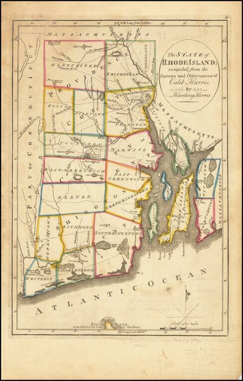 The State of Rhode-Island compiled from the Surveys and Observations of Caleb Harris by Harding Harris