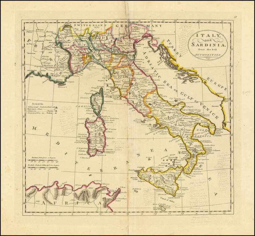 Italy and Sardinia, from the best Authorities