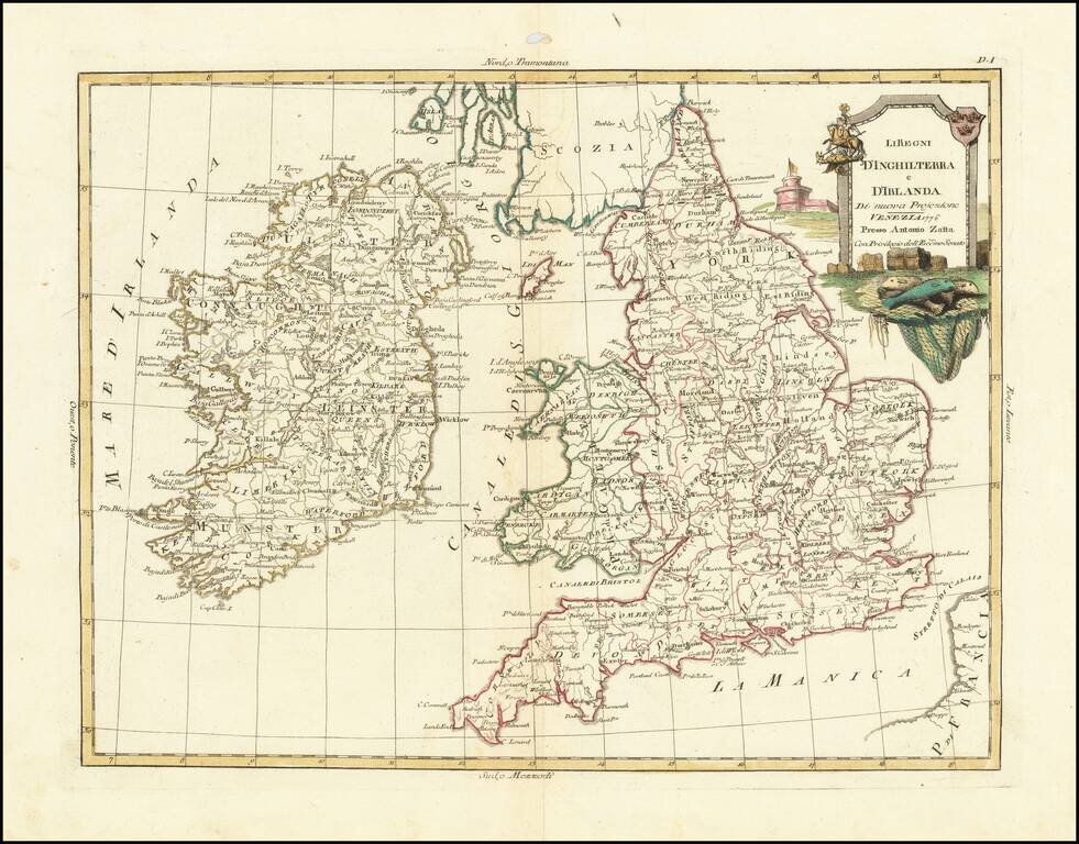 Li Regni D'Inghilterra e D'Irlanda Di nuova Projezione . . . 1776