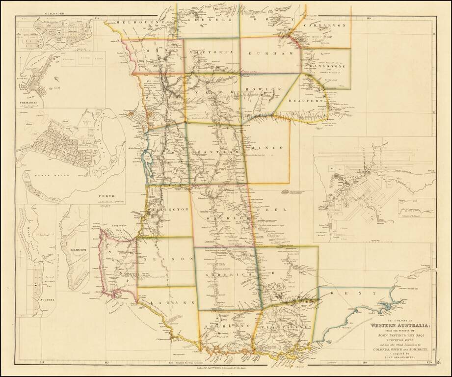 The Colony of Western Australia;  From The Surveys of John Septimus Roe Esqr. Surveyor Genl. And from other Official Documents in the Colonial Office and Admiralty . . . 1843