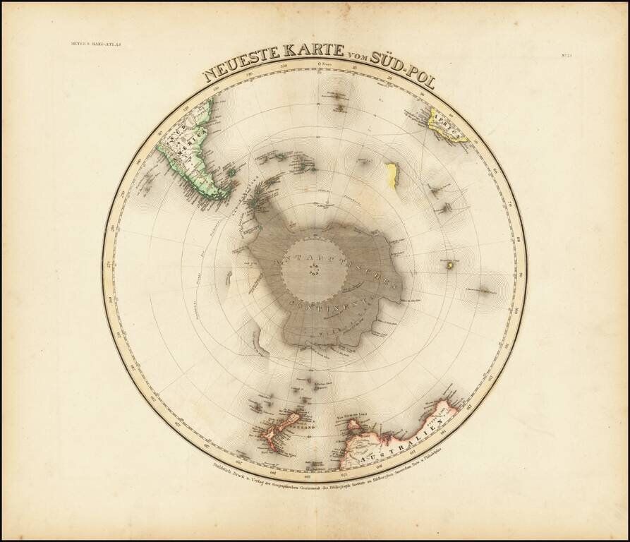 Neueste Karte vom Sud Pol