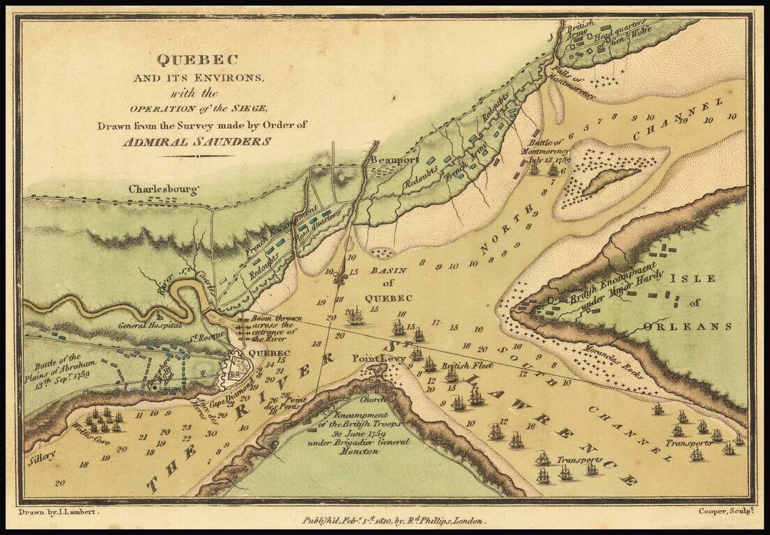 Quebec and its Environs, with the Operation of the Siege, Drawn from the Survey made by Order of Admiral Saunders