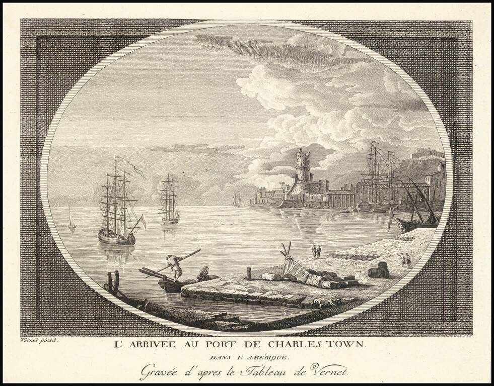 L'Arrivee Au Port de Charles Town dans L'Amerique . . .