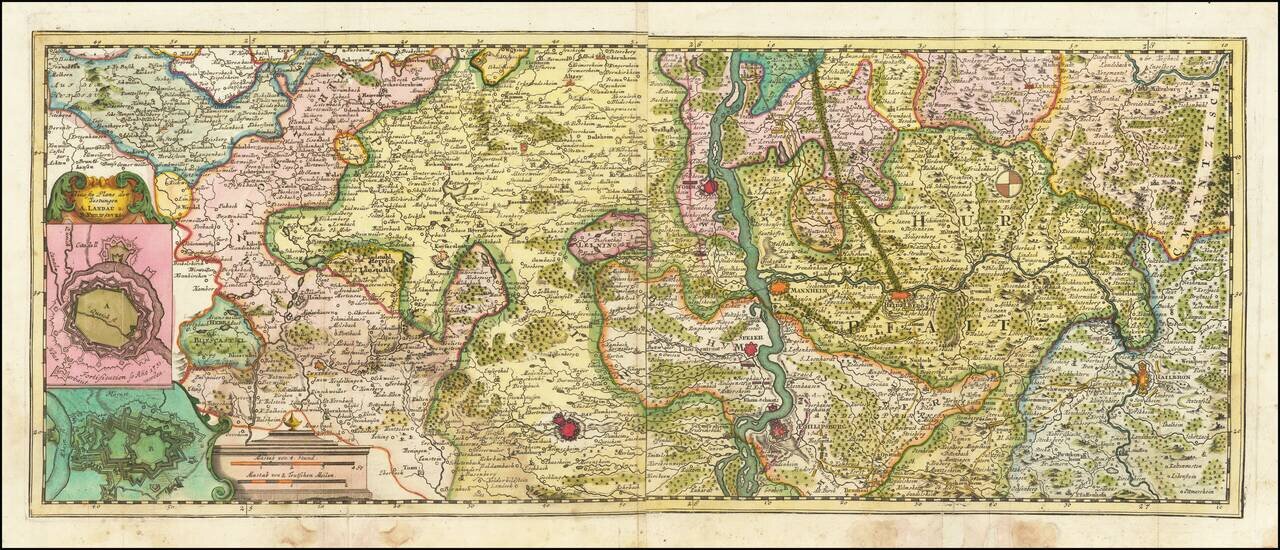[Geographisches Kriegs Theatrum der Kayserlichen und Reichs - wie auch Frantzösischen Armee am Rhein-Strom ... alle Marchen beider Armeen, so Anno 1734 geschehen, angezeiget worden]