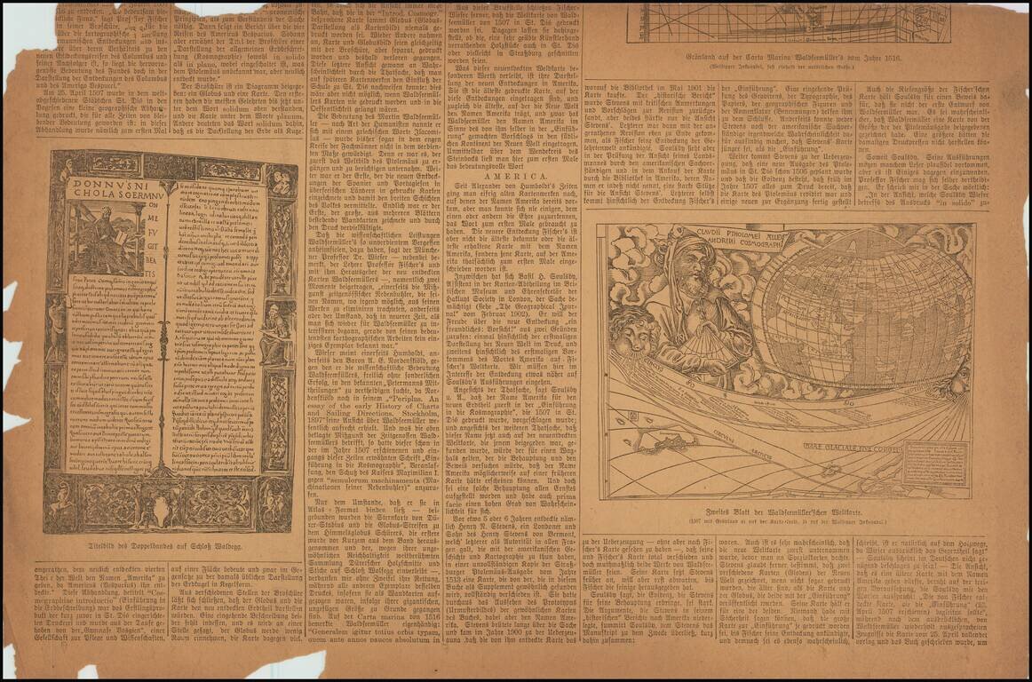 [Joseph Fischer's Rediscovery of Waldseemüller's Universalis Cosmographia] Die atleste Landkarte mit dem Namen Amerika