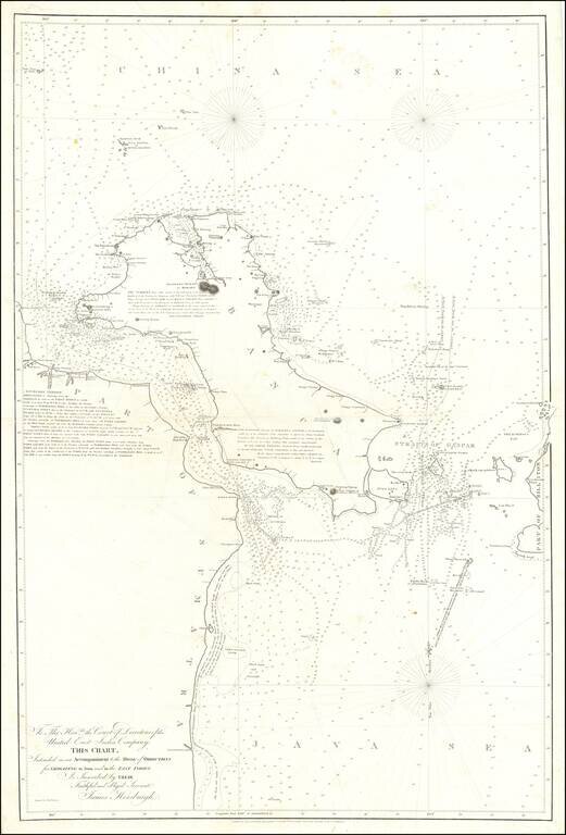 (Gaspar and Banca Straits) To The Honble The Court of Directors of the United East India Company  This Chart, Intended as an Accompaniment to the Book of Directions for Navigating to, from and in the East Indies Is Inscribed by Their Faithful and obliged 