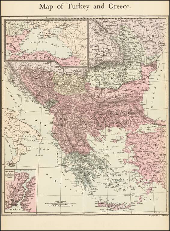 Map of Turkey and Greece