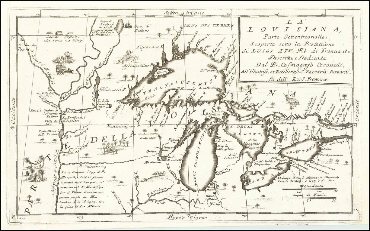 La Louisiana, Parte Settentrionalle, Scoperta sotto Protettione di Luigi XIV, Re di Francia . . .