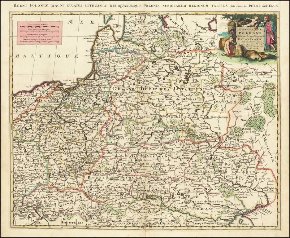 Estats de Pologne Subdiveses suivant l'estendue des Palatinats . . .