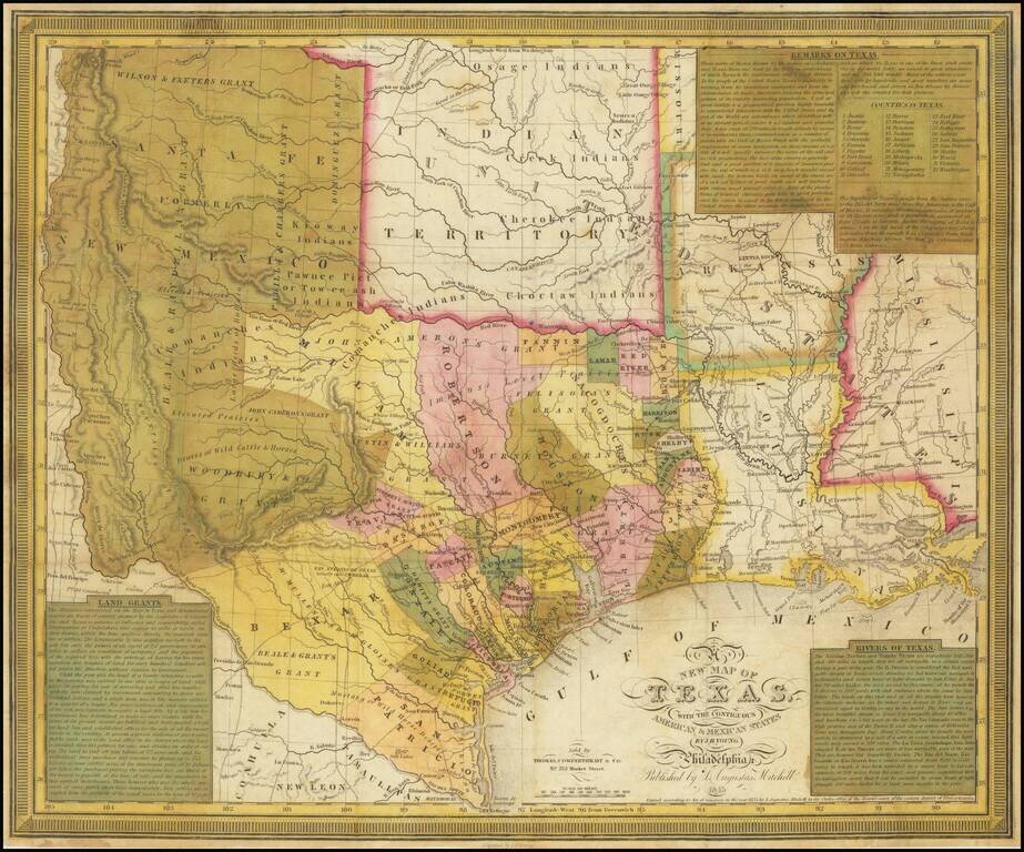 A New Map of Texas, with the Contiguous American & Mexican States . . . 1845
