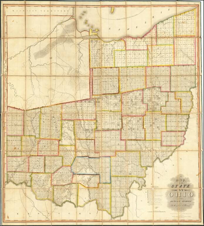 A Map of the State of Ohio from Actual Survey By A. Hough & C. Bourne