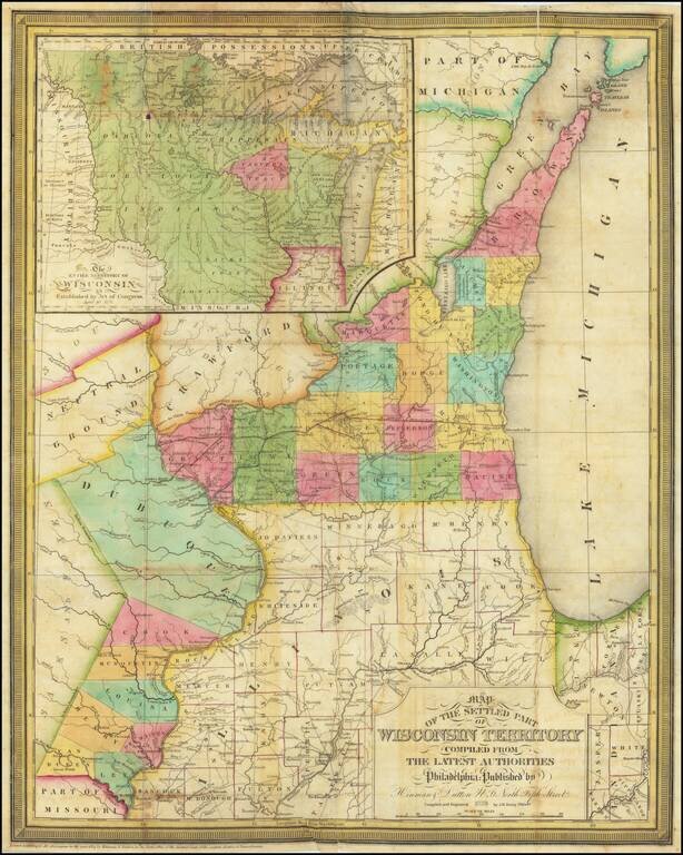 Map of the Settled Part of Wisconsin Territory Compiled From the Latest Authorities