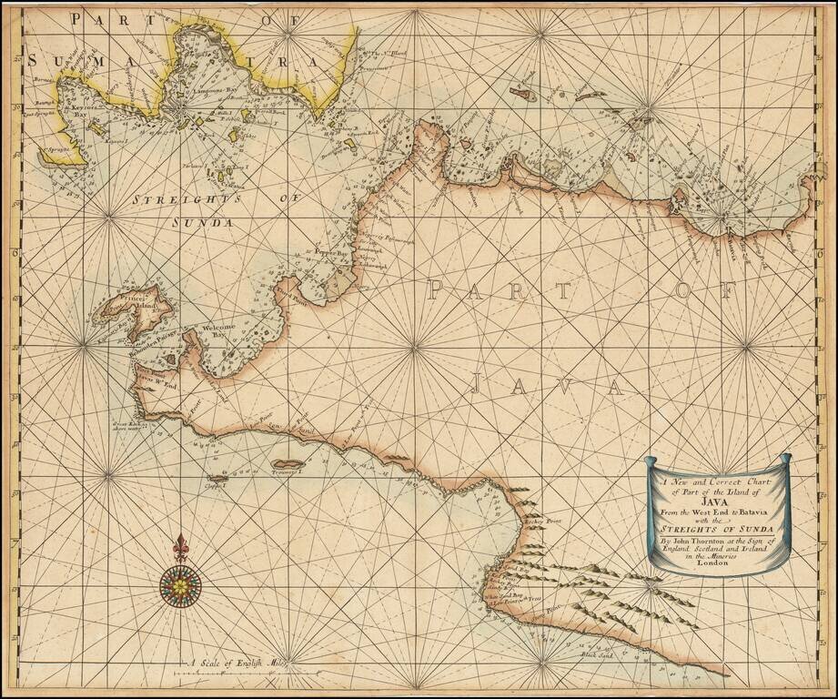 A New and Correct Chart of Part of the Island of Java From the West End to Batavi with the Streights of Sunda