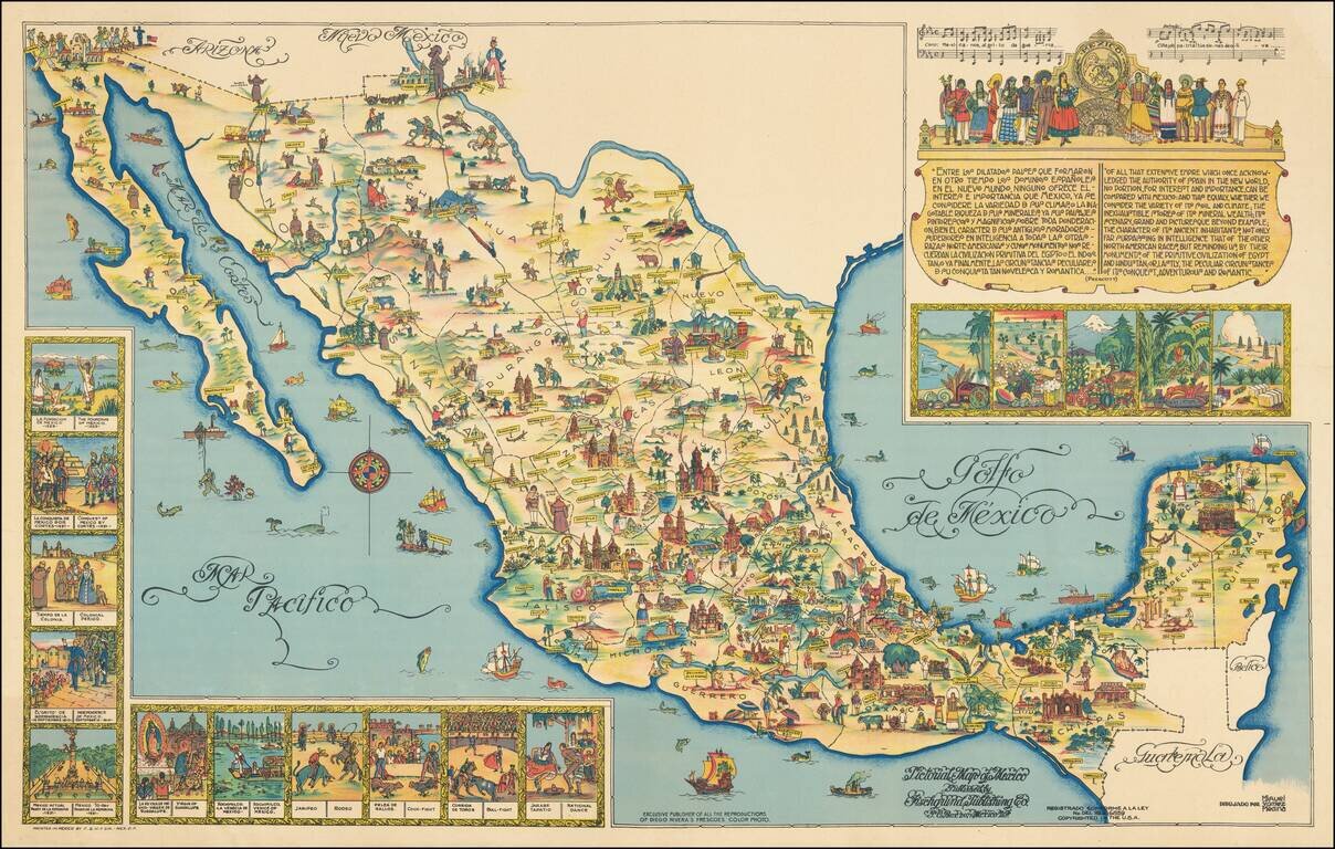 Pictorial Map of Mexico