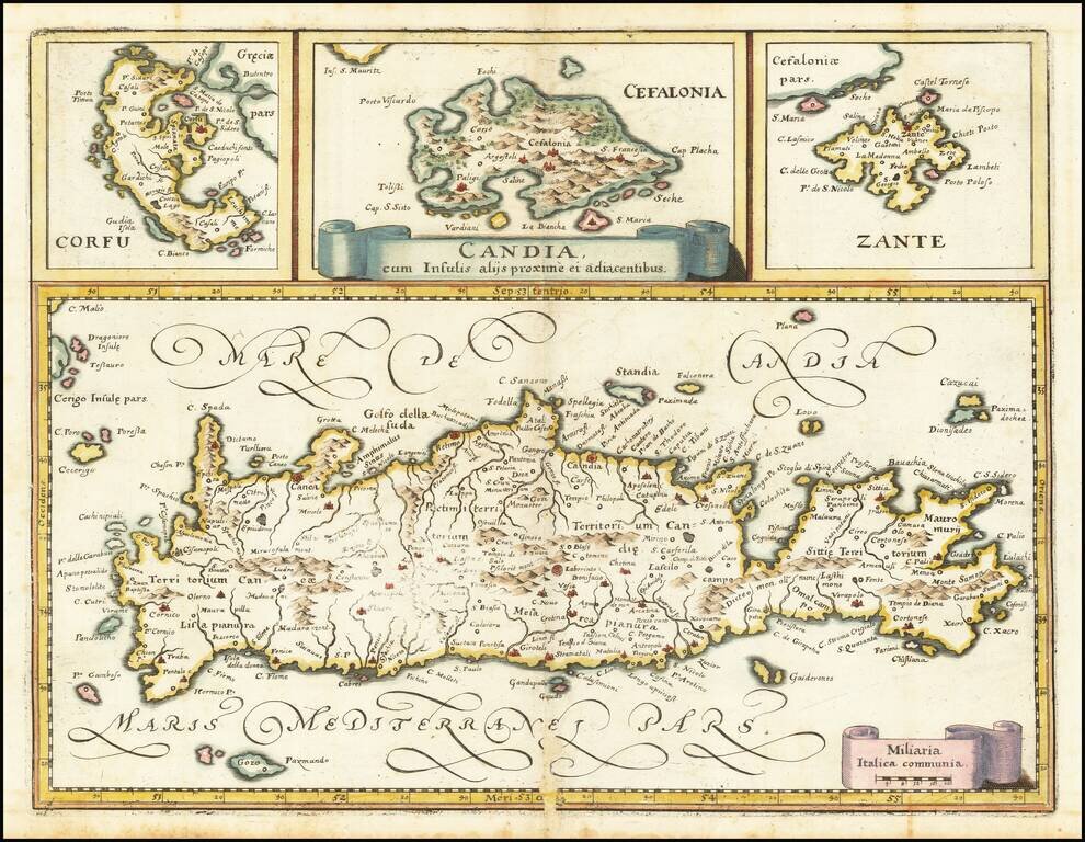Candia cum Insulis alijs proxime ei adiacentibus [with] Corfu [with] Cefalonia [with] Zante