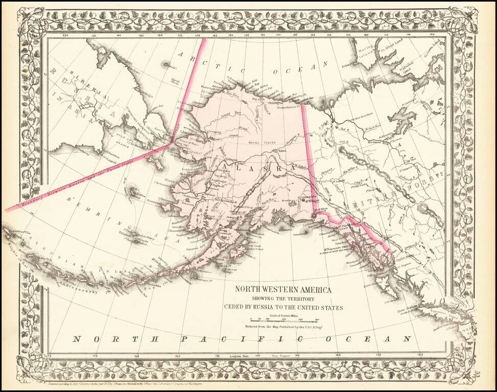 Northwestern America Showing The Territory Ceded By Russia To the United States
