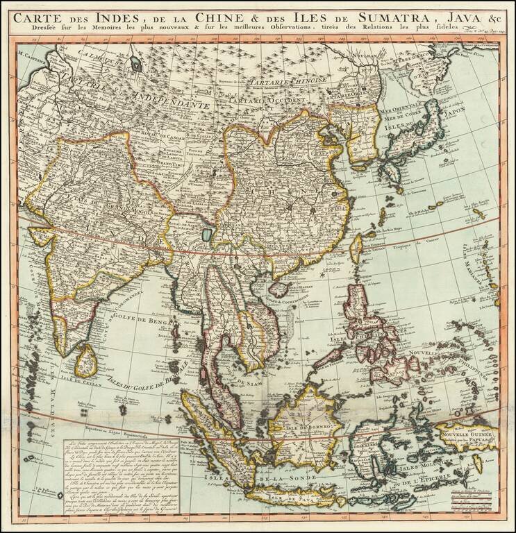 Carte des Indes, de la Chine & des Iles de Sumatra, Java &c. ...
