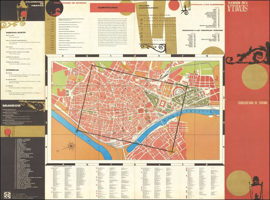 [Sevilla / Seville]  Plano Parcial de la Ciudad de Sevilla - 1964