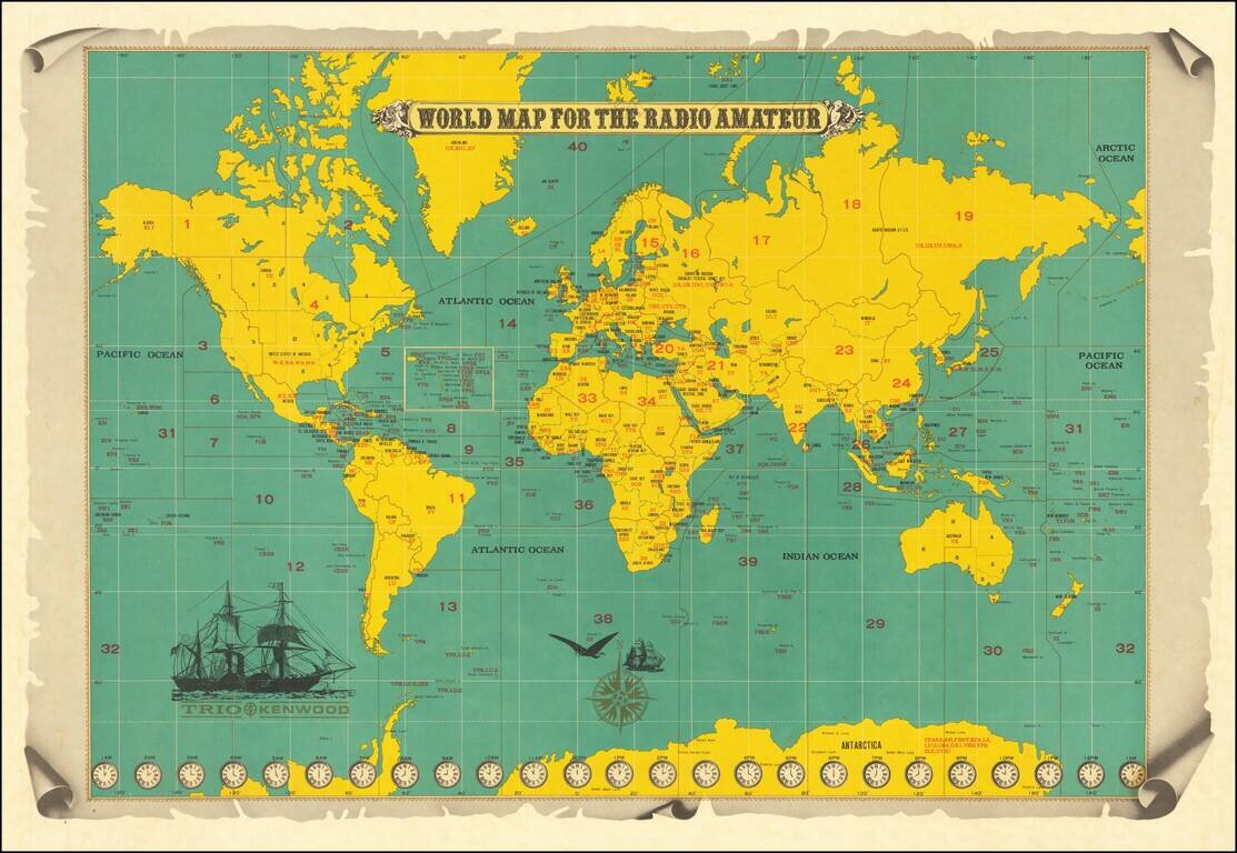 World Map for the Radio Amateur