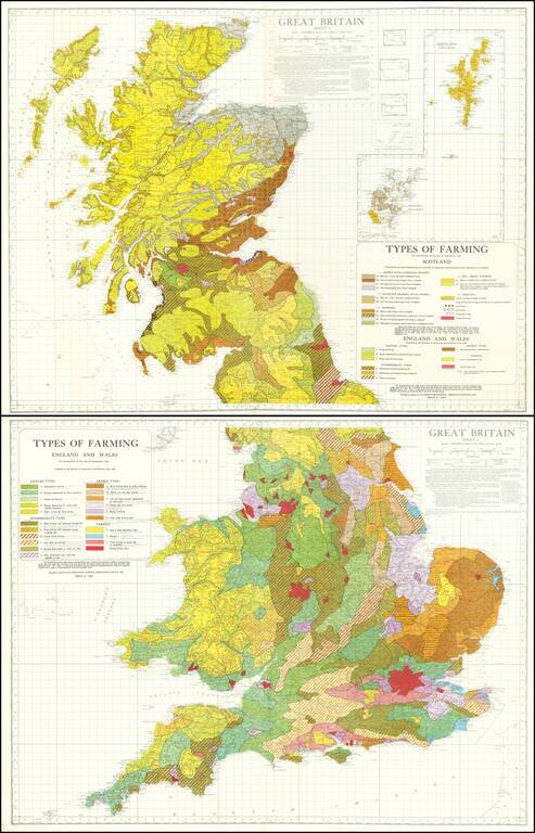 [Two Sheet Detailed Agricultural Map] Great Britain