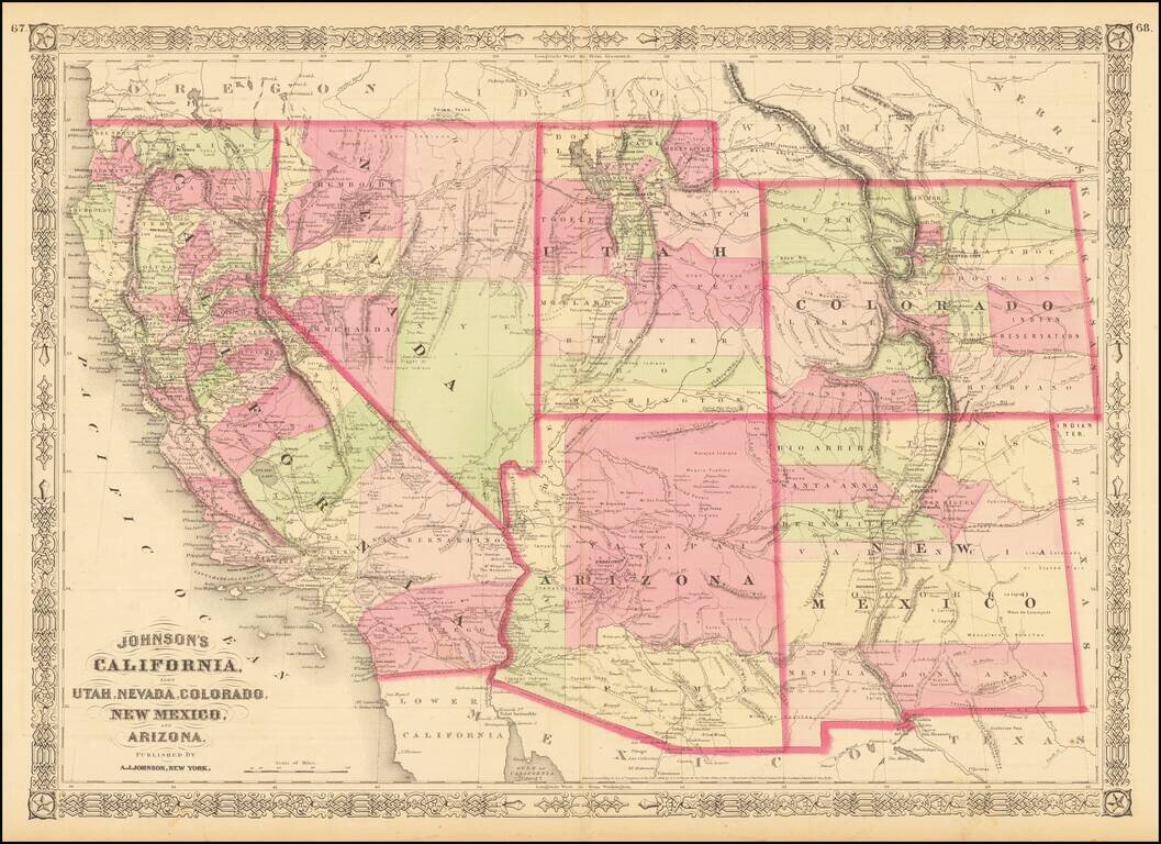 Johnson's California, with Utah, Nevada, Colorado, New Mexico and Arizona