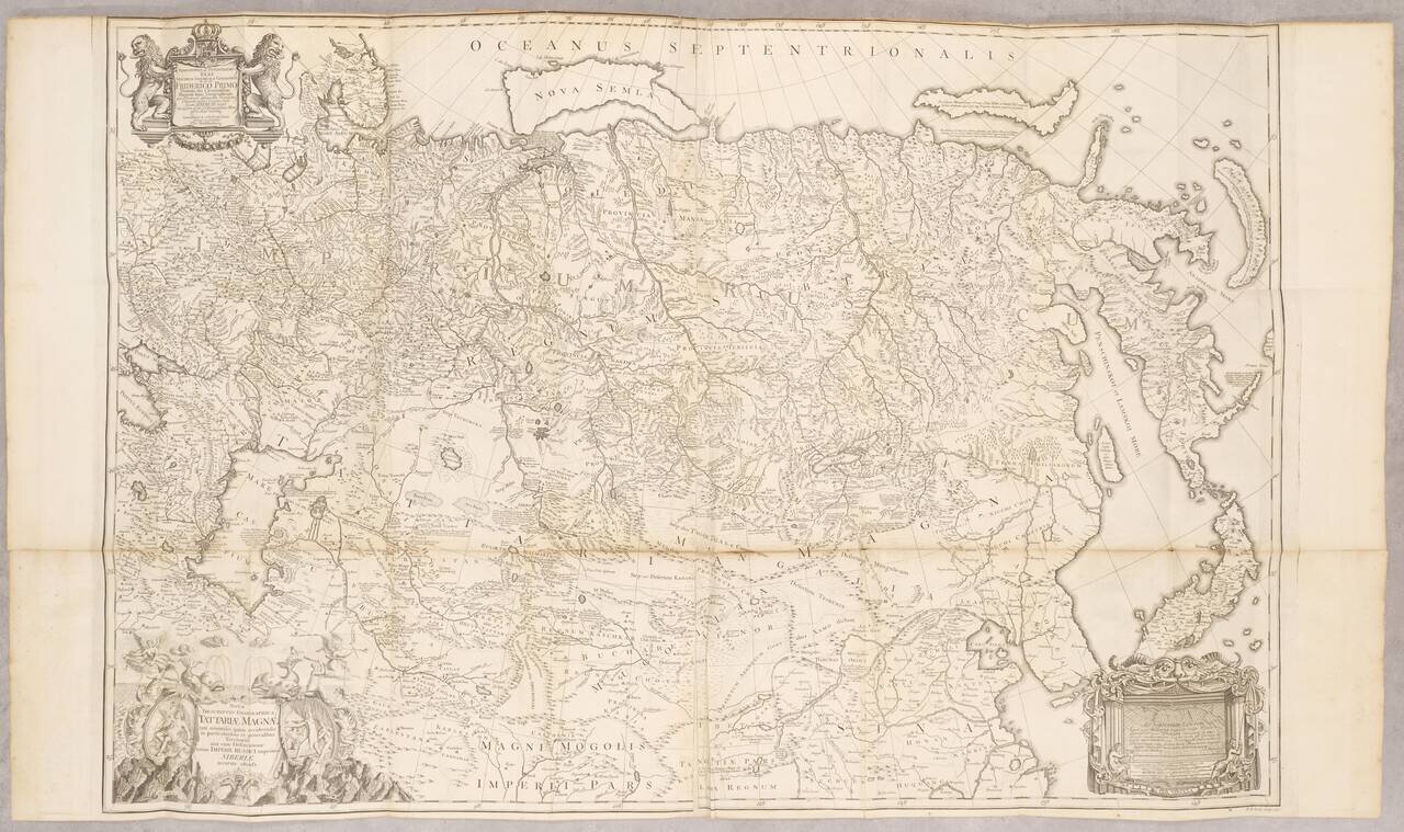 [Book with map]  Nova Descriptio Geographica Tattariae Magnae tam orientalis (with Das Nord =und Ostliche Theil von Europa und Asia . . . )