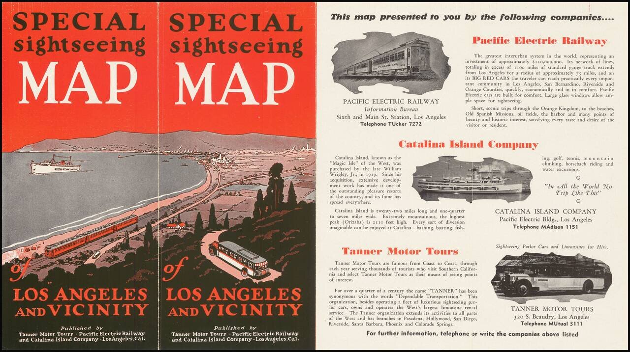 Special Sightseeing Map of Los Angeles and Vicinity