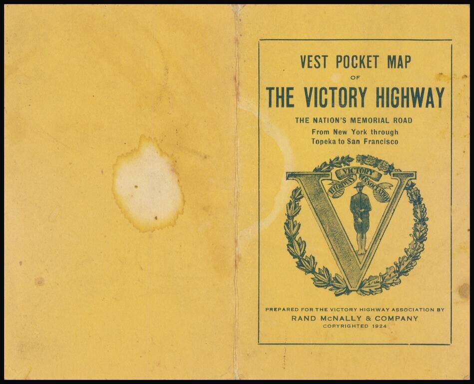 Vest Pocket Map of the Victory Highway The Nation's Memorial Road From New York through Topeka to San Francisco  . . . 1924