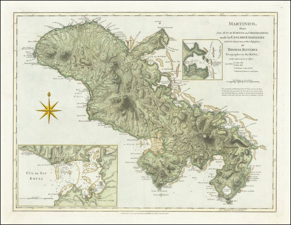 Martinico, Done from Actual Surveys and Observations made by English Engineers whilst the Island was in their Possession . .  1798.