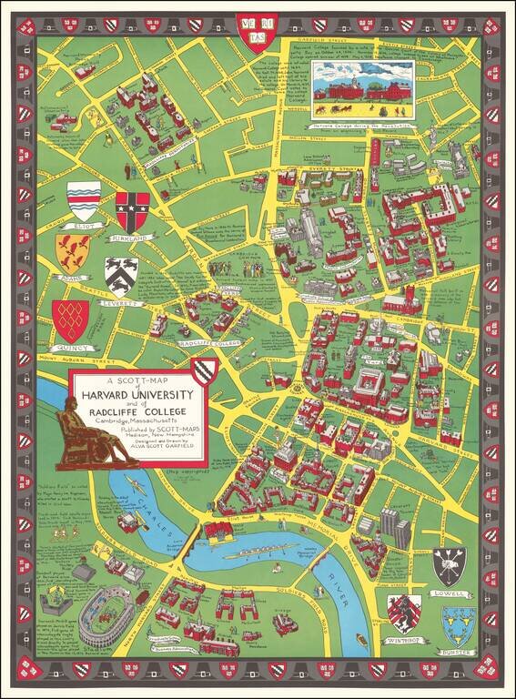 A Scott-Map of Harvard University and of Radcliffe College Cambridge, Massachusetts