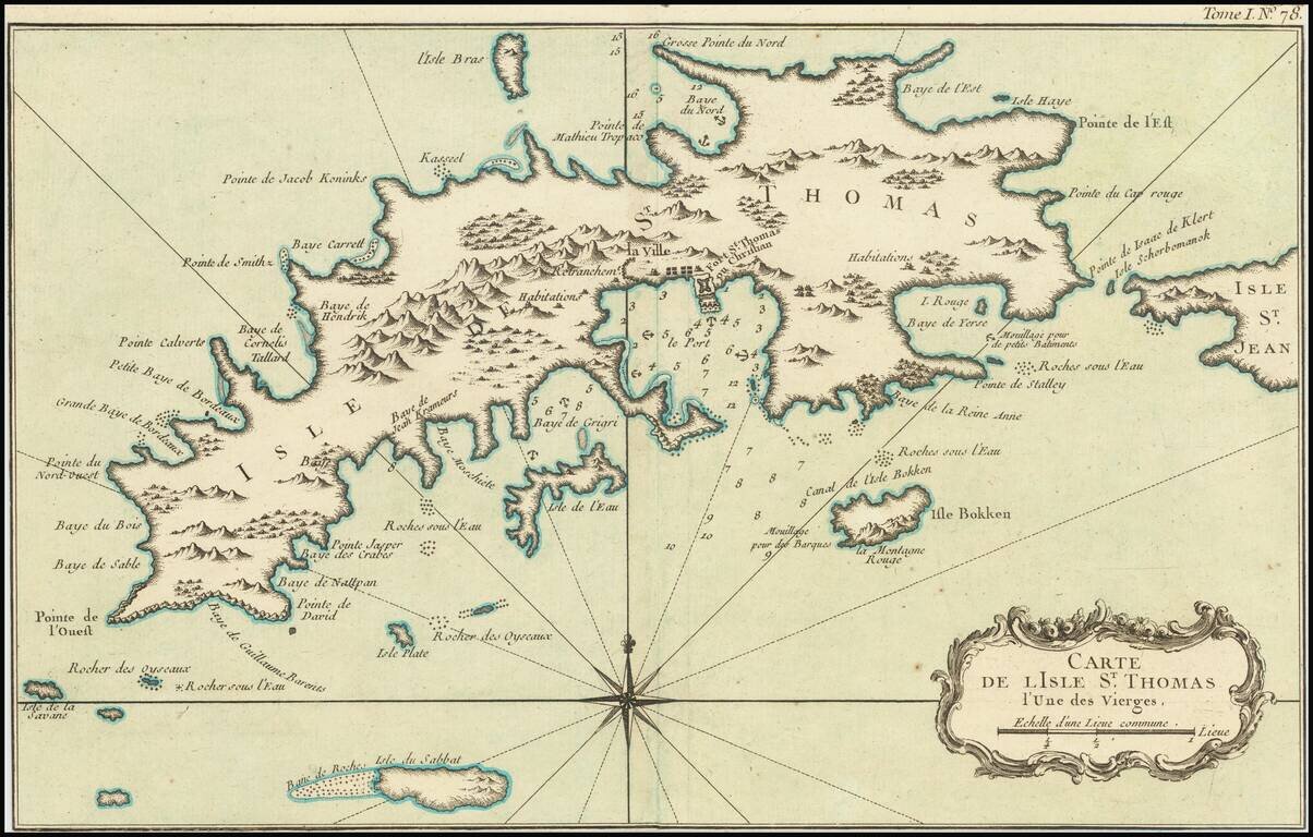 Carte De L'Isle St. Thomas l'Une des Vierges.