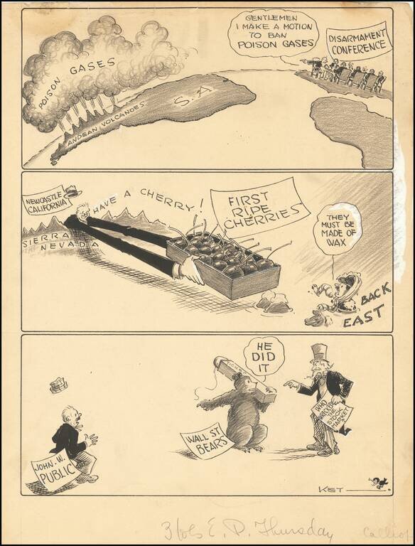 [Three Vintage Frank Kettlewell Cartoons]