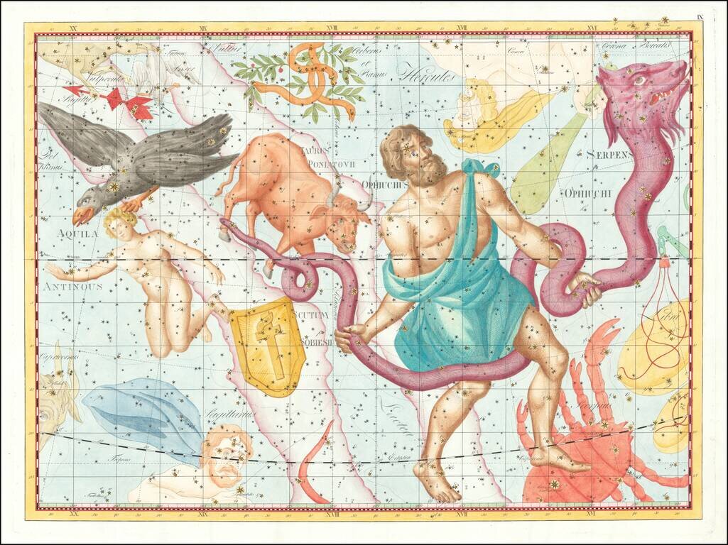 IX. Ophiuchus seu Serpentarius... Coelum Stellatum.