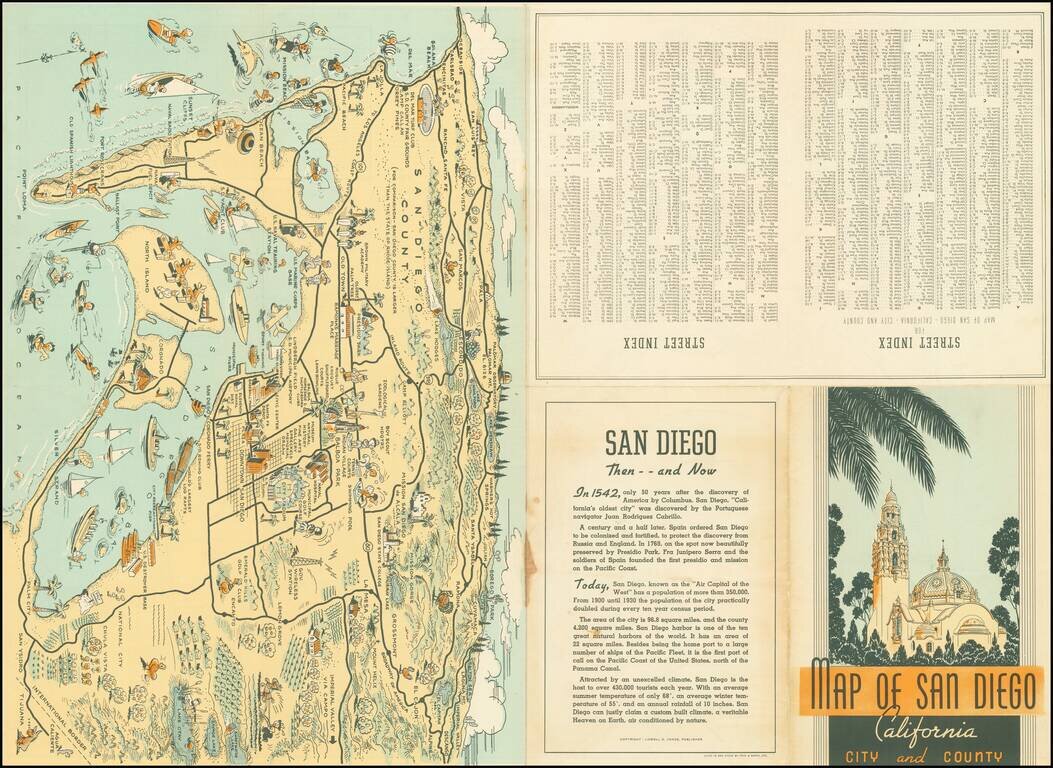 Recreational Map of San Diego City and County, Compiled & Copyrighted By Lowell E. Jones . . .
