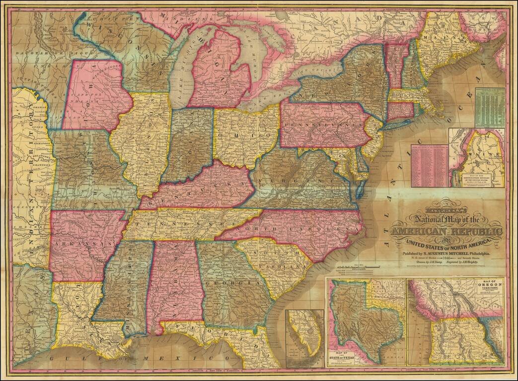 Mitchell's National Map of the American Republic or United States Of North America . . . 1846