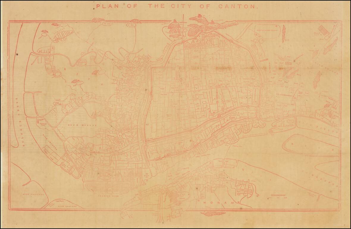 (Guangzhou)  Plan of the City of Canton.
