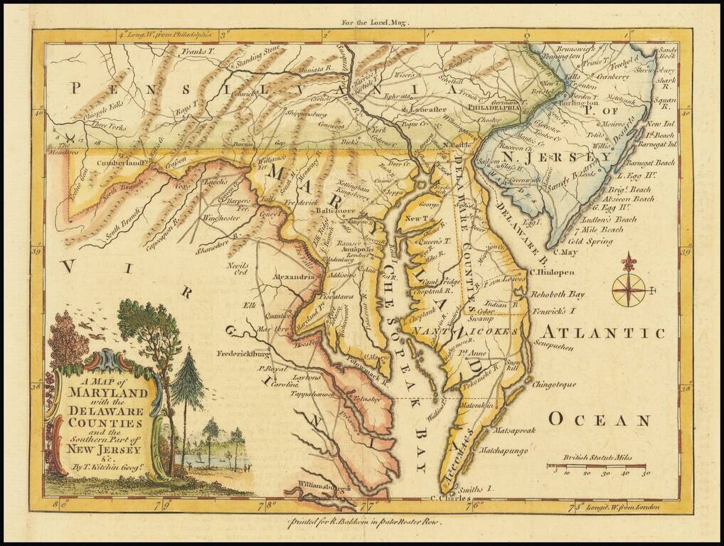 A Map of Maryland with the Delaware Counties and the Southern Part of New Jersey &c.
