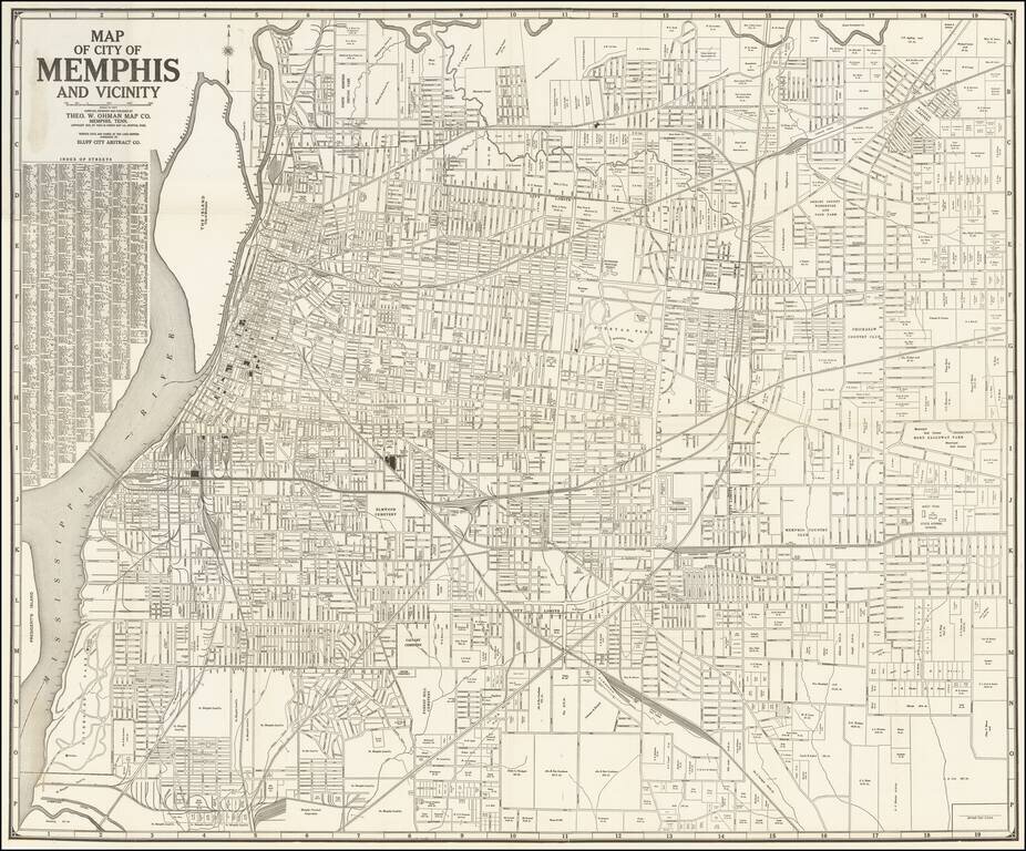 Map of the City of Memphis and Vicinity . . . 1925