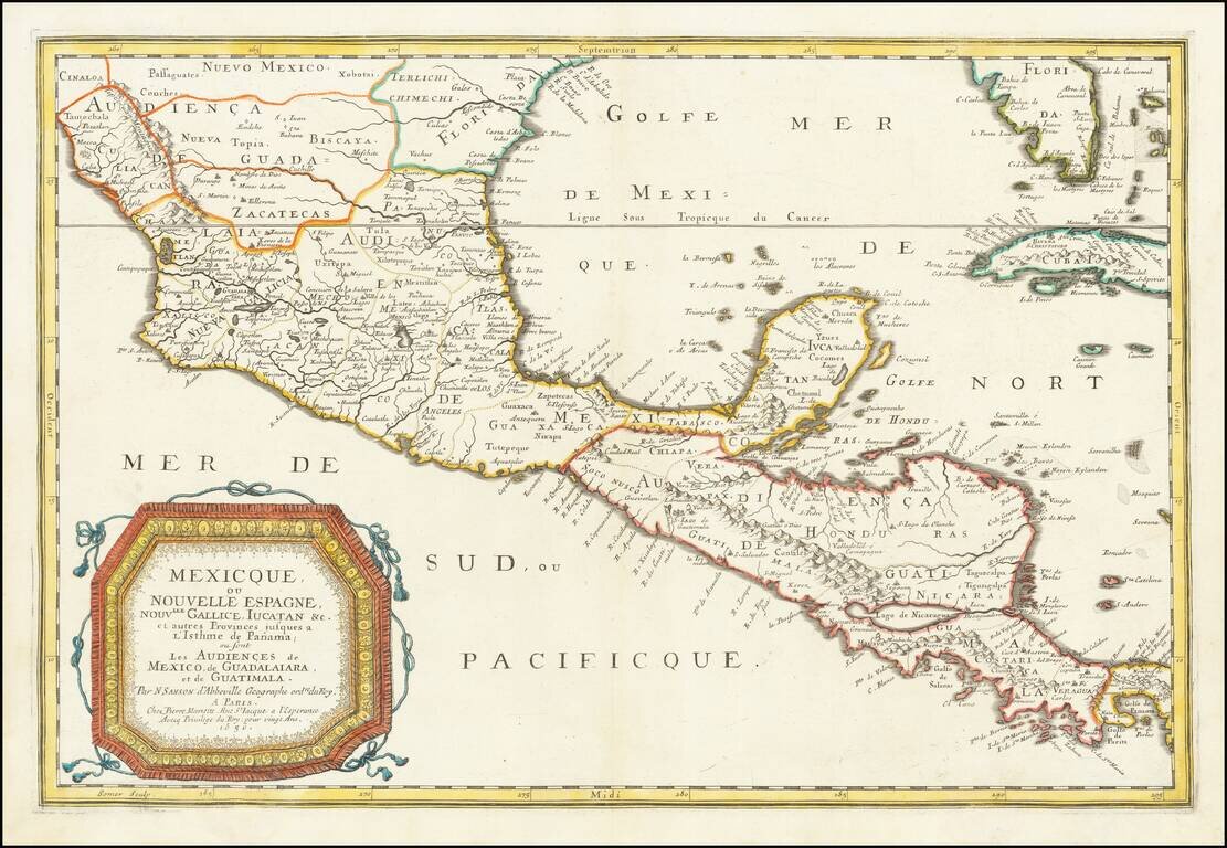 Mexicque, ou Nouvelle Espagne, Nou.lle Gallice, Iucatan &c. et autres Provinces jusques a L'Isthme de Panama . . .1656