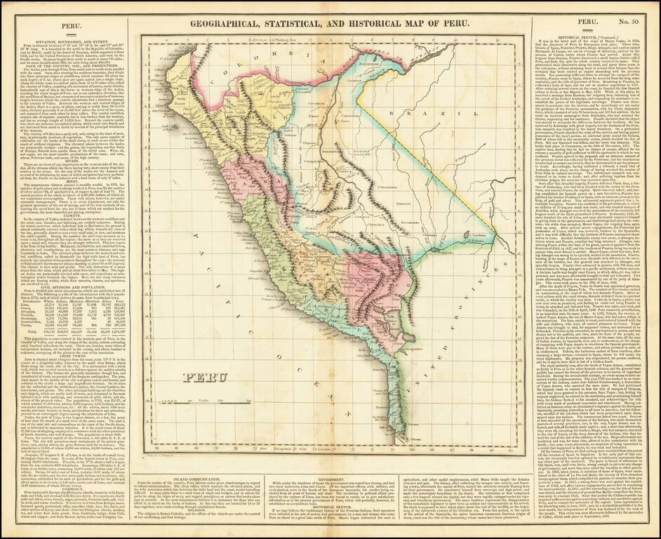 Geographical, Statistical and Historical Map of Peru