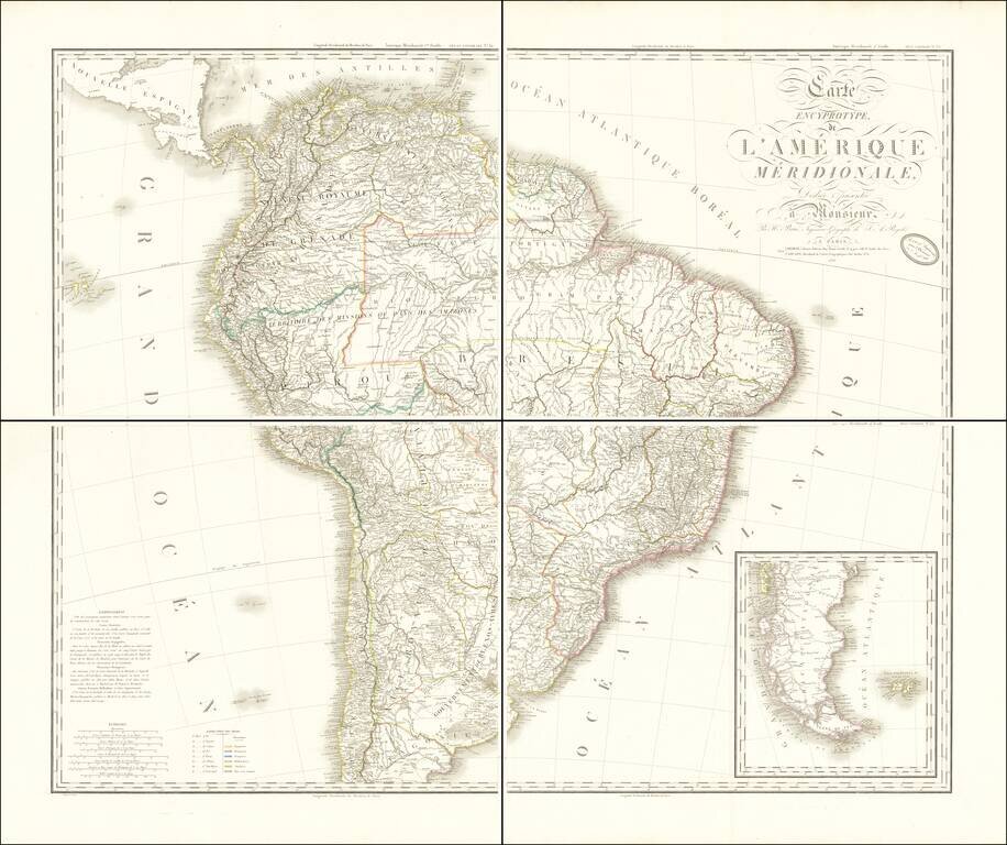 Carte Encyprotype, de l' Amérique Meridionale . . . 1816  [Wall Map]