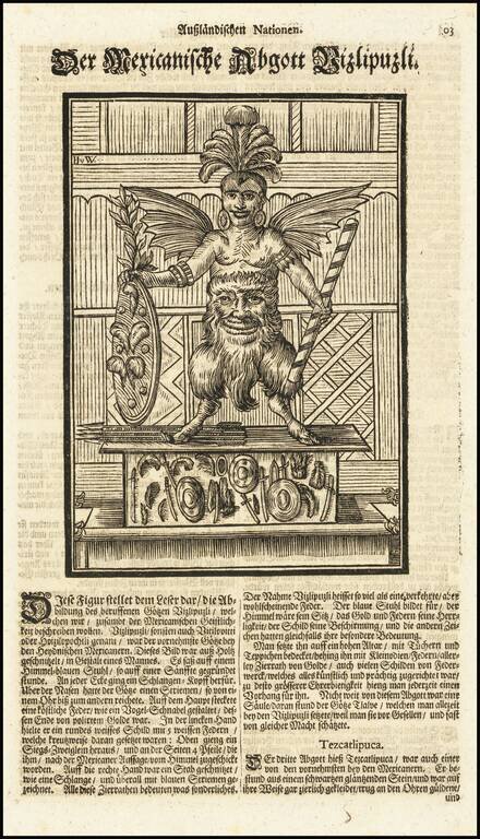 [Aztec God Quezalcoatl]  Der Mexicanische Abgott Vizlipuzli